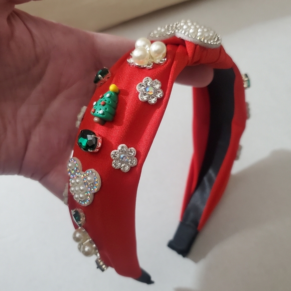 Mickey headband bling Christmas Rhinestones snowflake handmade crystals tree - Picture 1 of 16